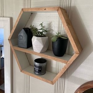 Wooden Hexagon Shelf